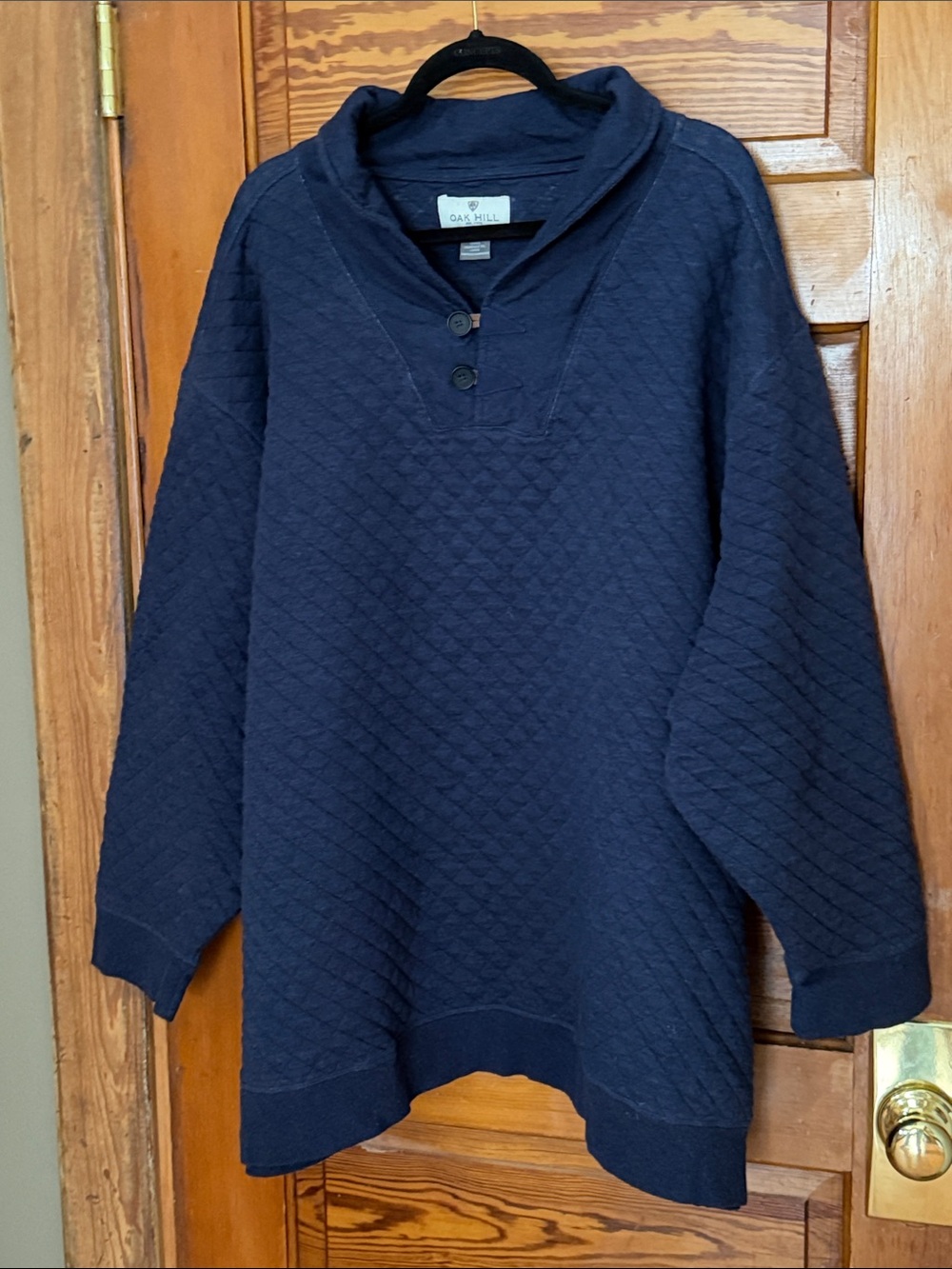 Oak Hill DXL Men's Navy Blue Diamond-quilted Sweatshirt Size 6XL